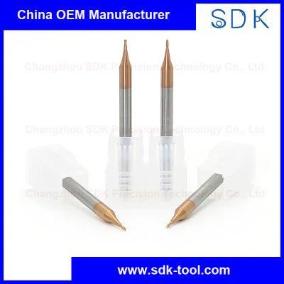 Wholesale Prices HRC55 2f 4f Flutes Solid Carbide Micro Flat Square End Mill Cutting Tools for Steel with Coating