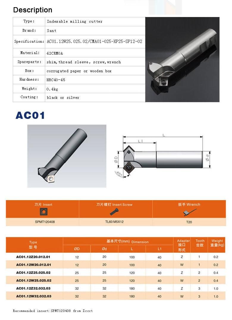 Indexable Chamfer Milling Cutter for CNC Lathe