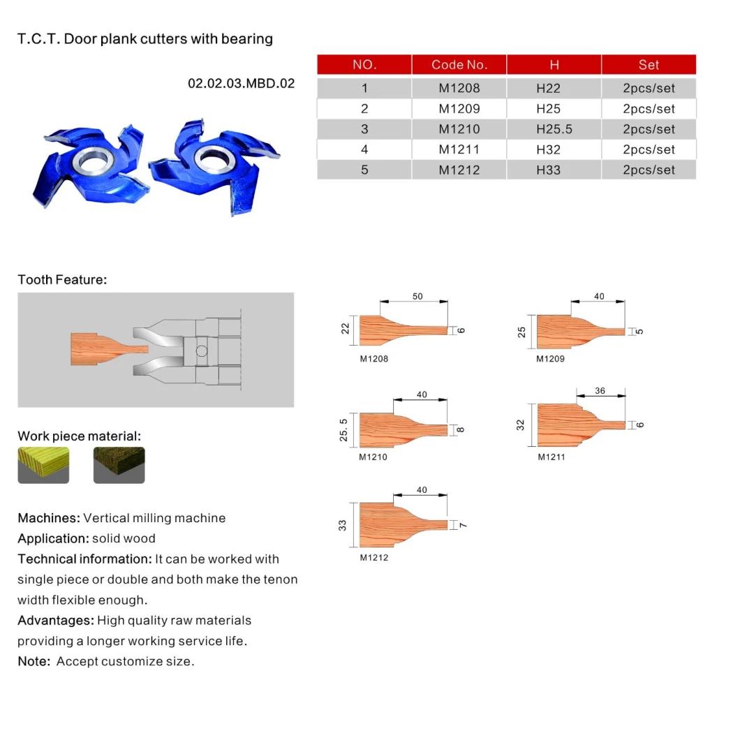 High Quality Tungsten Carbide Wood Working Profile Cutter for Door Plank with Bearing