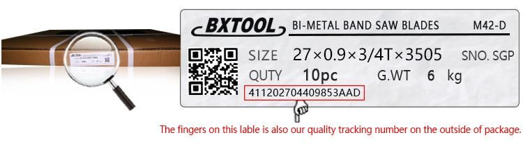Bxtool M42-D 27*0.90mm Inch 1*0.035 Bimetal Band Saw Blade for Cutting Low Carbon Steel