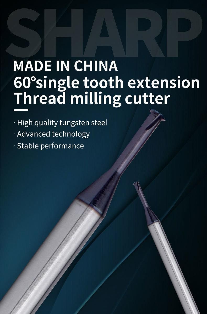 P0.5*100L CNC 60 Degree Tungsten Steel Long Shank 100mm Single Tooth Thread Milling Cutter P 0.3 0.35 0.4 0.45 0.5 0.7 0.8 1 1.25 1.5 1.75 2 2.5 Mill Mills