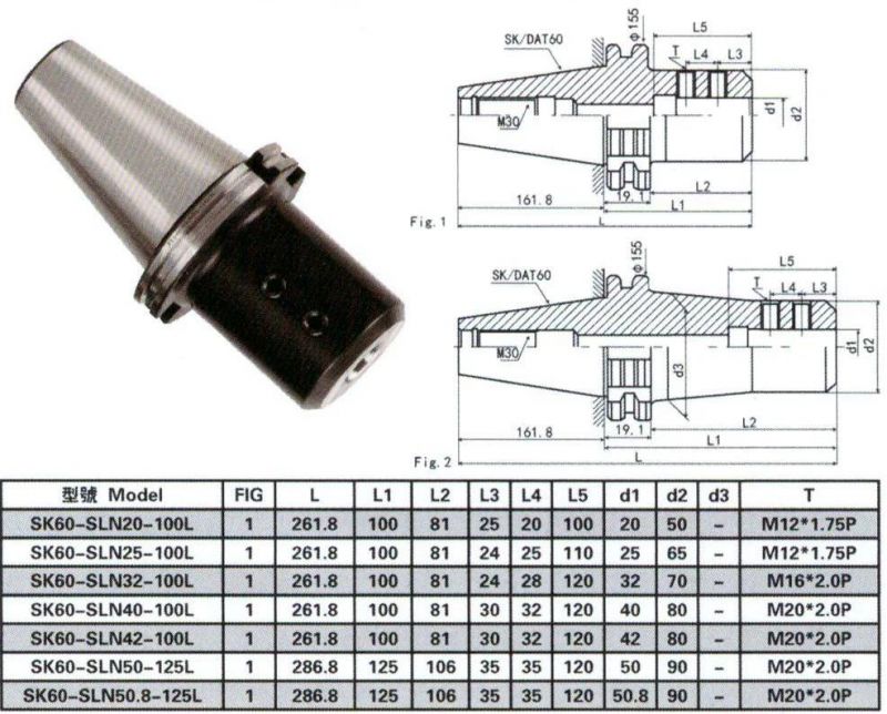 Bt/Nt/St/Jt/Sk/Dat/Cat Tool Holder Sk60-Sln Side Lock Milling and Drilling Arbor