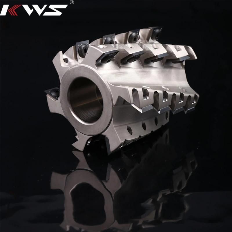 Kws Woodworking Tool Light Duty Changeable Knife Helical Cutting Wood Cutter Head Tct Spiral Cutter Planer Cutter