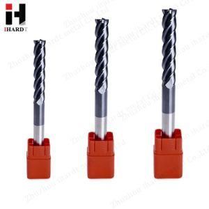 4-Flutes Flattened End Mills with Straight Shank Long Neck and Short Cutting Edges
