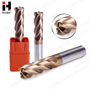 HRC55 Corner Radius Variable Helical Angle Unequal Pitch End Mills with Straight Shank