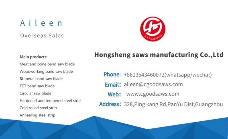 0.56*16*1650 Harden Teeth Meat Bone Saw Blades for Food Processing Machinery