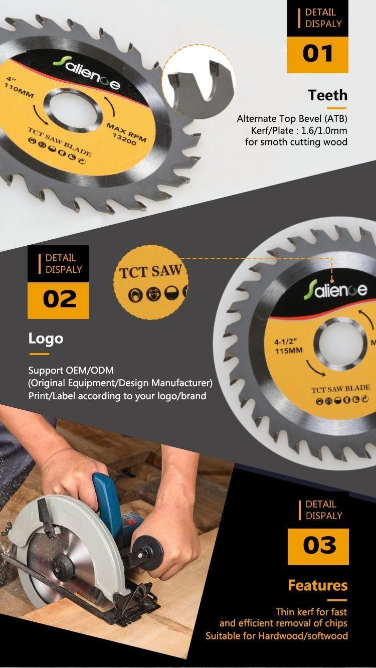 Manufacture 4-12" X 5/8" Tct Saw Blade for Wood and Thin Steel Aluminum & Non-Ferrous Metals
