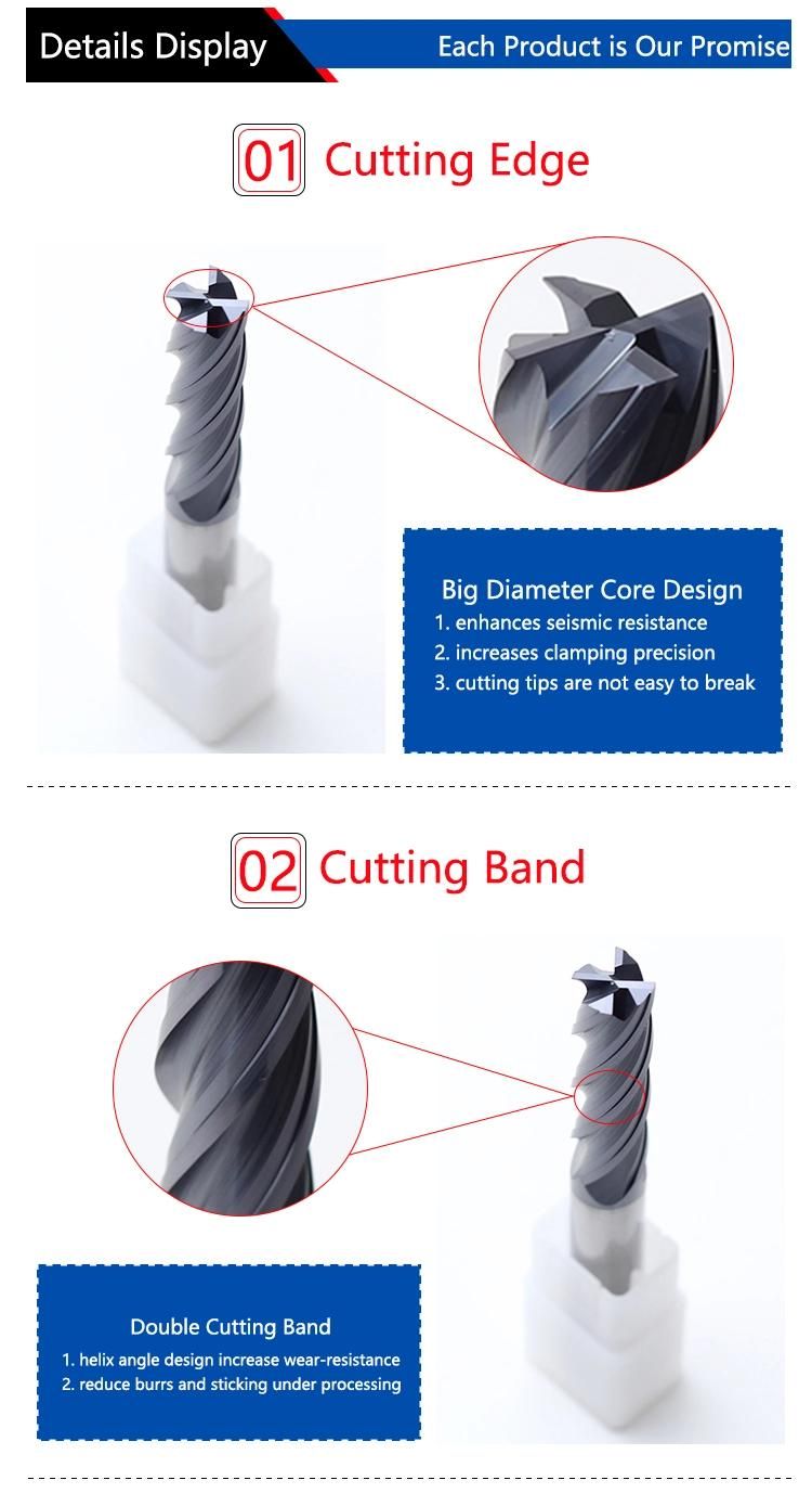 Tungsten Solid Carbide 4flutes HRC60 End Mill Cutters at Reasonable Prices