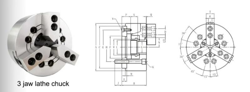 China High Precision K11 3 Jaw CNC Milling 5′′ 6′′ 8′′ Inch Lathe Chuck