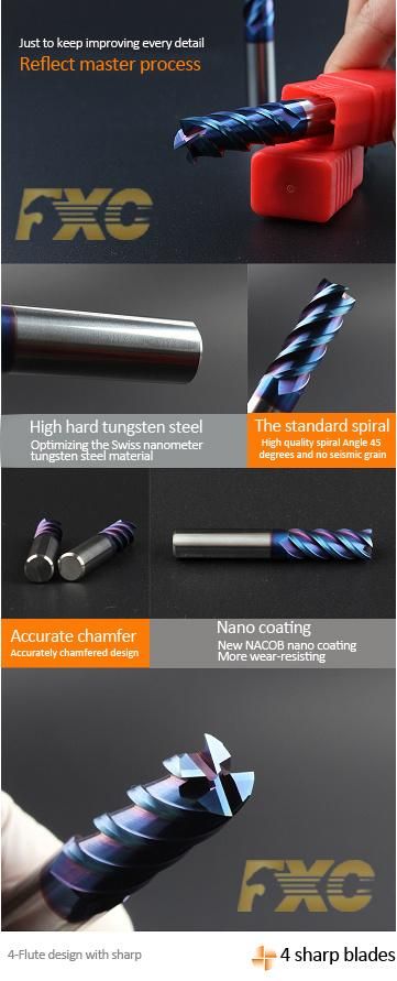 Hot Sale HRC60 Carbide Corner Radius End Mill
