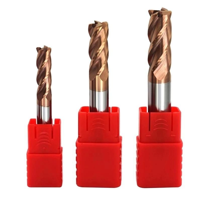 Obt Cutting Tools China Made Premium Altin Coated 4-20 mm Shank 3-50 mm Length of Cut 50-100 Overall Length 1-20 mm Diameter 4 Flute Solid Carbide End Mill