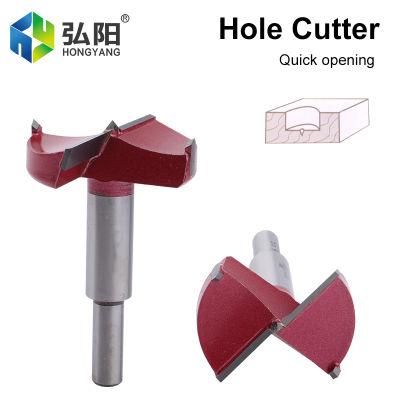 Woodworking Hole Opener Wooden Door Slotter Door Lock Hinge Boring Carbide Drill Self-Centering Hole Saw Tool