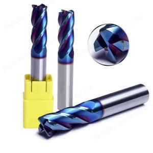 Ihardt Standard Solid Bull Nose End Mills with Naco Blue Coating