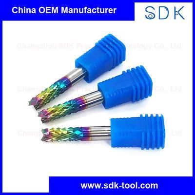 China Manufacture Carbide Corn Teeth End Mills Dlc Coating for PCB Application