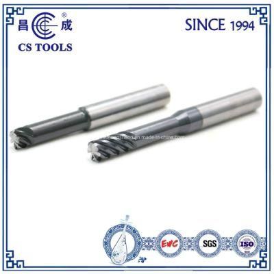 Coated SA Germany K44 Solid Carbide 6 Flutes Corner R Rounding End Mill for Processing Carbon Fiber