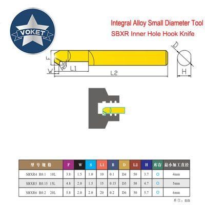 CNC Tungsten Steel Alloy Small Aperture Boring Tool Inner Hole Hook Tool Sbxr 4 5 6