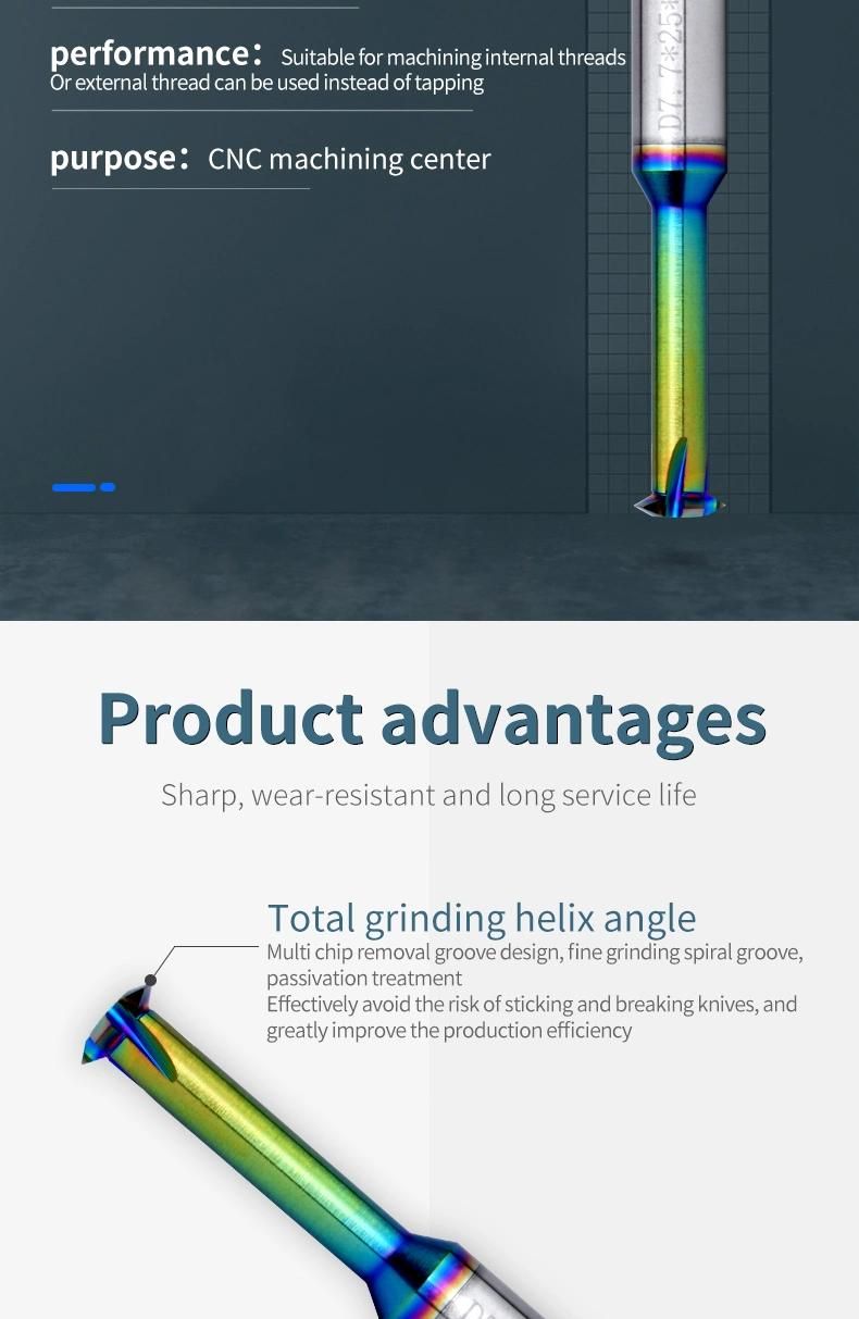 M10*1.5 CNC 60° Tungsten Steel Single Tooth Thread Milling Cutter M1 M1.2 M1.4 M1.6 M2 M2.5 M3 M4 M5 M6 M8 M10 M12 M14 Mill Mills Cutters for Aluminum