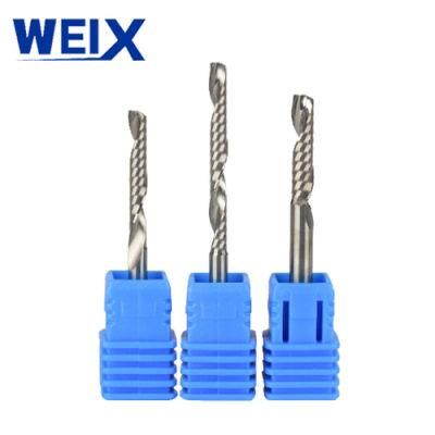 Weix Single Flute Milling Cutter CNC Router Bits One Flute Spiral End Mills Carbide Milling Cutter Spiral PVC Cutter