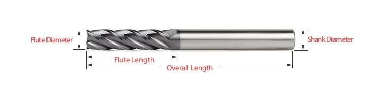 Evergreen HRC 45/55/60/65 Parallel Shank Solid Tungsten Carbide End Mill CNC End Milling Cutter for Stainless Steel Metal