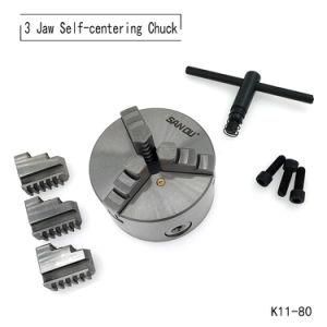 K11-80 3 Jaw Chuck Self-Centering Chuck for Metal Lathe Use