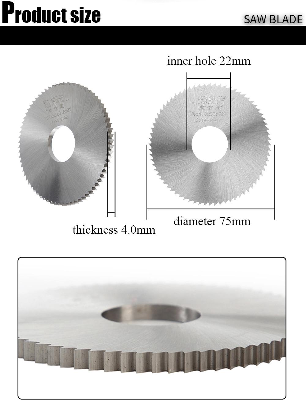 75X0.8X22X80t HSS Slitting Circular Saw Blade Metal Cutting Disc for Metal Steel Cutting