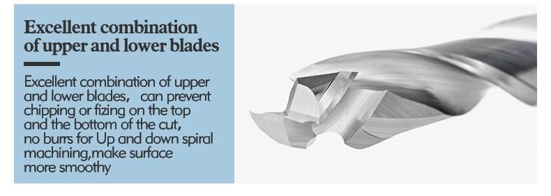 Bfl Solid Carbide 2 Flute Spiral up and Down Cut End Mill Cutter for Wood