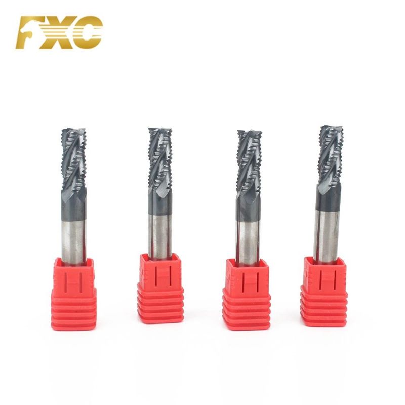 Tungsten Carbide High Precision HRC45 4 Flutes Roughing CNC Milling Cutter