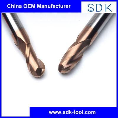 2 Flute 6mm 8mm Square Carbide Ball End Mills Cutter for Stainless Steel