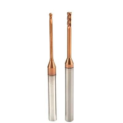 Carbide Micro End Mill 2 Flute Long Neck Coating Milling Cutter 0.2mm-3.0mm Deep Cavity Miniature End Mill Router Bits