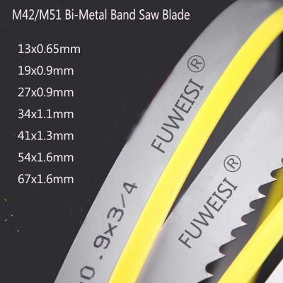 &lt;FUWEISI&gt; Sierra De Cinta Bimetallic M42 M51 Bi-Metal Band Saw Blade 27x0.9 for Cutting Metal &amp; Wood.