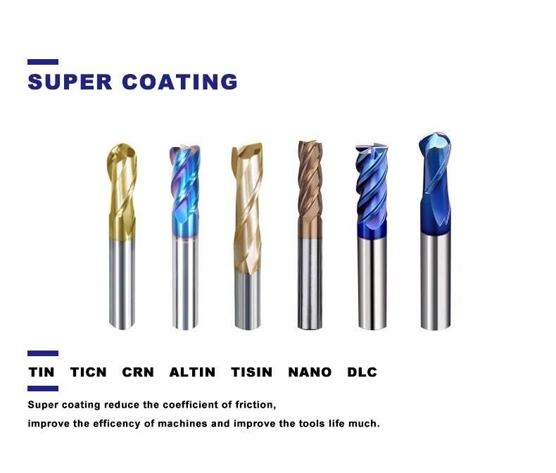 Coated Tisin Solid Carbide 2 Flutes Spiral Slot Milling Cutter for Keyway Milling