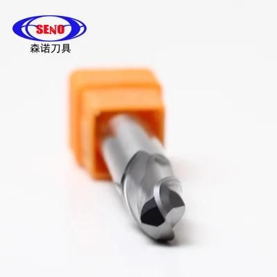 Seno Factory Price 55HRC Polished 2flute Tungsten Carbide Aluminum Ball Nose End Mill