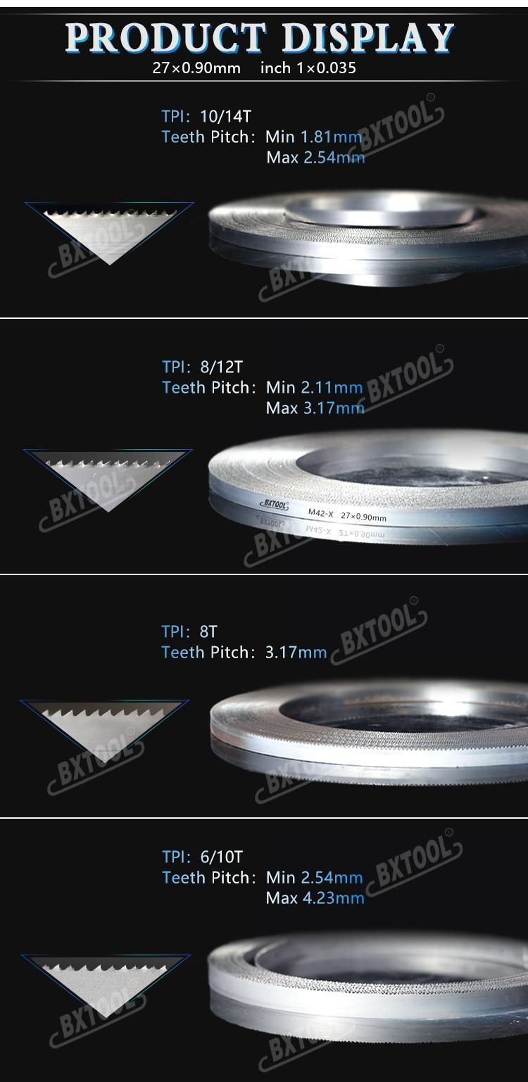 Bxtool 27*0.9mm Bimetal Band Saw Blades German Tech Bimetal Cutting Tools Aluminum Saw for Metal Cutting