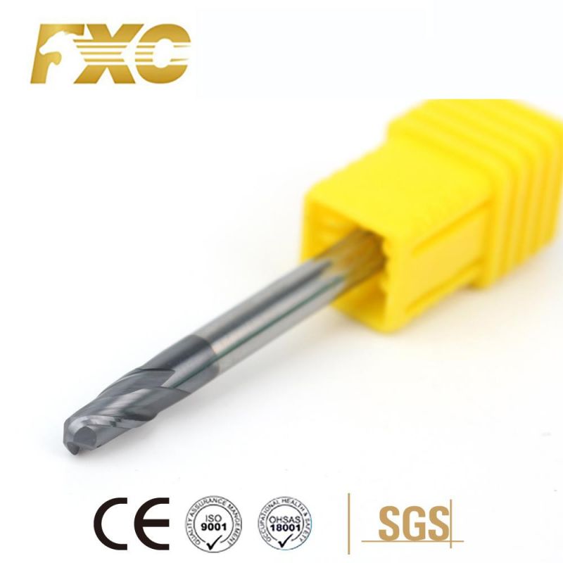 2 Flutes HRC45 Solid Carbide Ball Nose End Mill for Steel