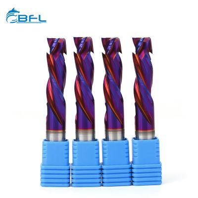 Bfl Tungsten Alloy up and Down Cut End Mill Compression Cutting Tool for Woodworking with Blue Coating