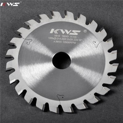 Kws Conical Scoring Saw Blade for Horizontal Beam Saw 120 mm 24 Teeth Tct Carbide Tipped Atb Tooth Saw Blade Scm Machine Tools