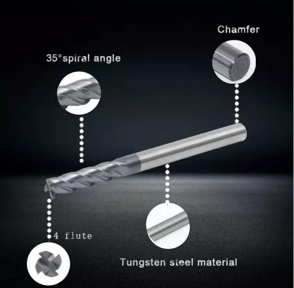 HRC45 Professional 4 Flutes Solid Carbide End Mill Milling Cutter