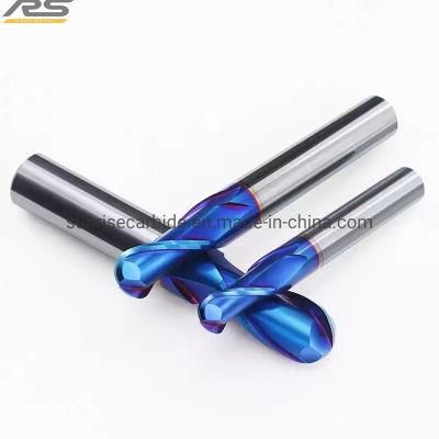 HRC65 Carbide 2 Flute Long Length Ball Nose End Mills for Cutting Tools