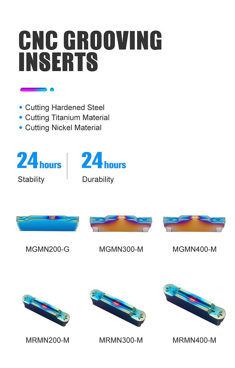 CNC Tools Indexable Cemented Grooving Inserts Coated Royal Blue Mrmn500-M for Machining Nickel Material