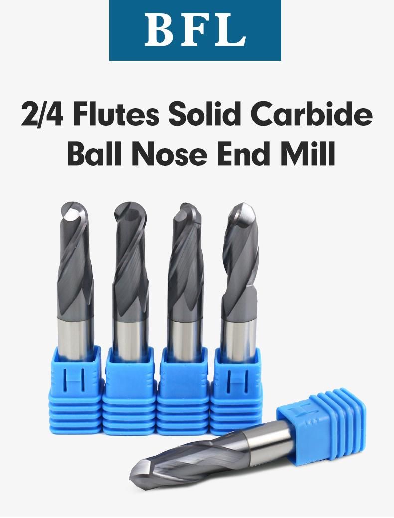 Bfl R10*D20*30*100-2f Carbide Bull Nose End Mill CNC Bits in Stock Black Coating HRC45/55/65