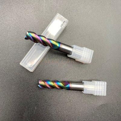 Gw Carbide Cutting Tool-Tungsten Carbide End Mill with Rainbow Colorful Coated for Cutting Aluminum
