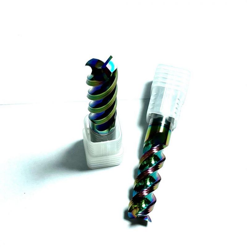 Um Series Solid Carbide Square End Mill for Aluminum of Coated Colorful