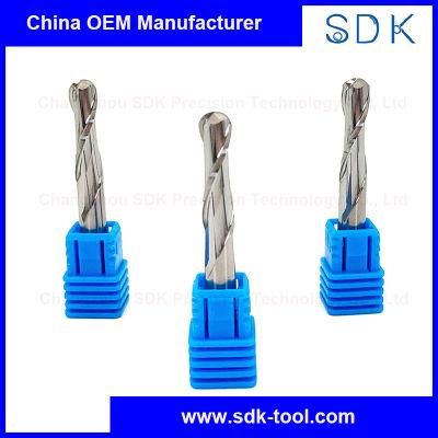 Solid Carbide Spiral 2 Flutes Upcut Ball Nose End Mill CNC Engraving Bit