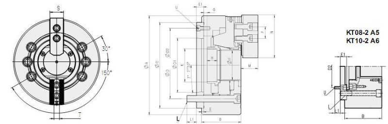 10 Inch 2 Jaw Through Hole Hydraulic Chuck, CNC Lathe Power Chuck