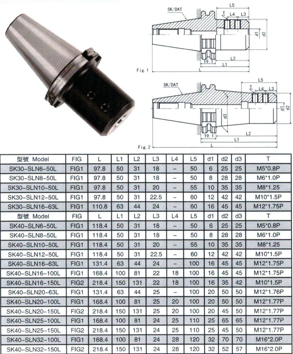 Bt/Nt/St/Jt/Sk/Dat/Cat Tool Holder Sk40-Sln Side Lock Milling Arbor for CNC