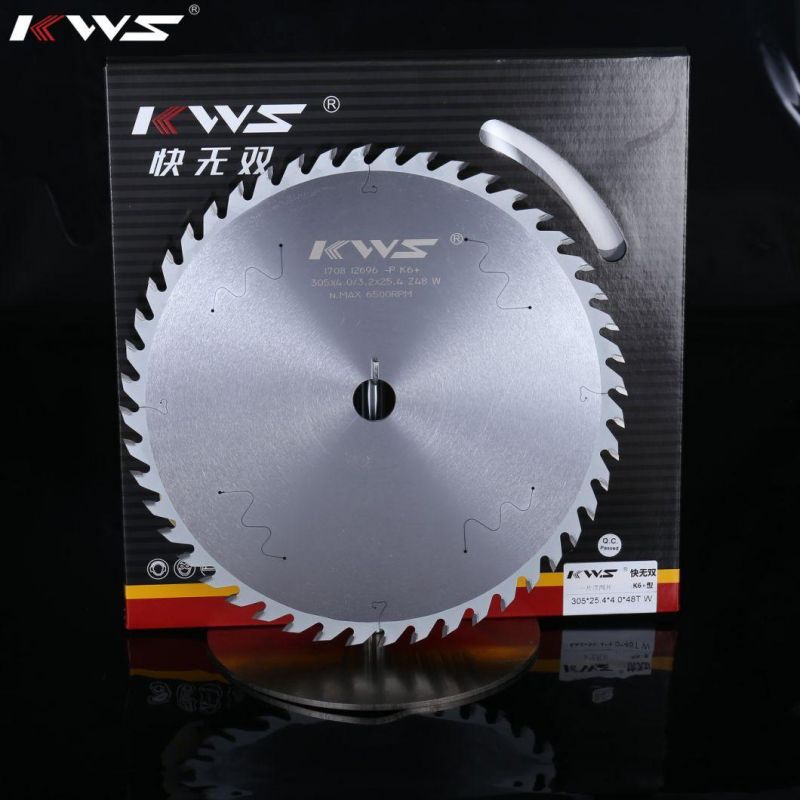 Kws Carbide Tipped Single Blade Ripping Saw Blade for Ripping on Table Rip Saw Woodworking Machinery Parts 305 mm Bore 25.4 48t