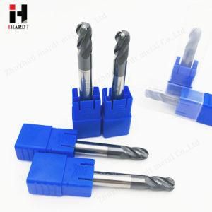 Solid Carbide 4 Flutes Ball Nose End Mill with Milling Cutting Tools HRC45