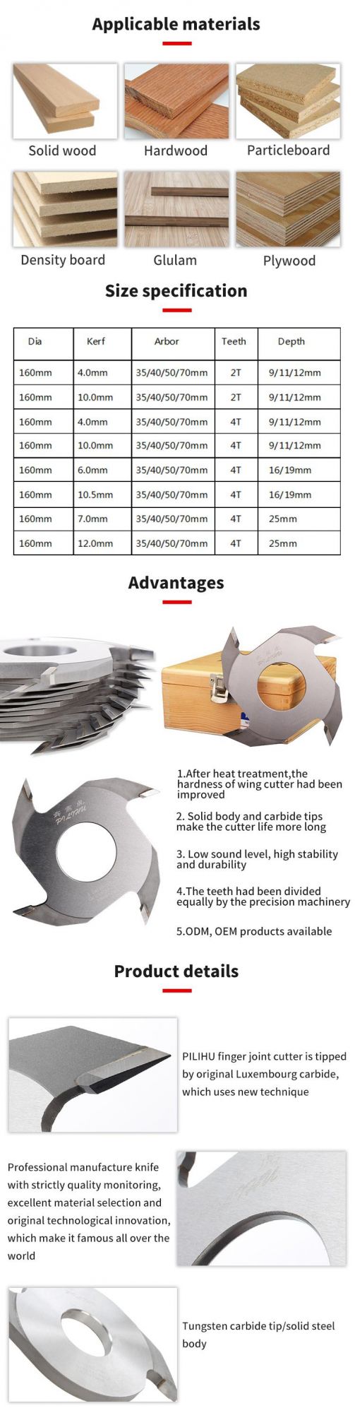 65mn Material Splicing Wood Board of Saw Blade