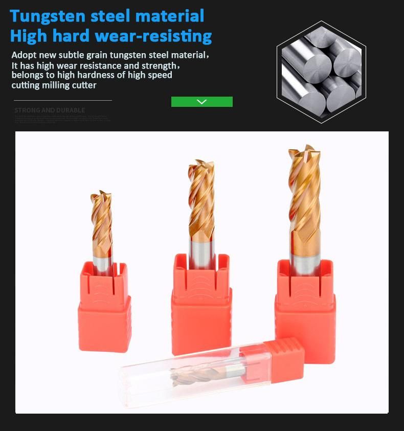 Professional Tungsten Carbide HRC55 End Mill Cutter Tisin Coating