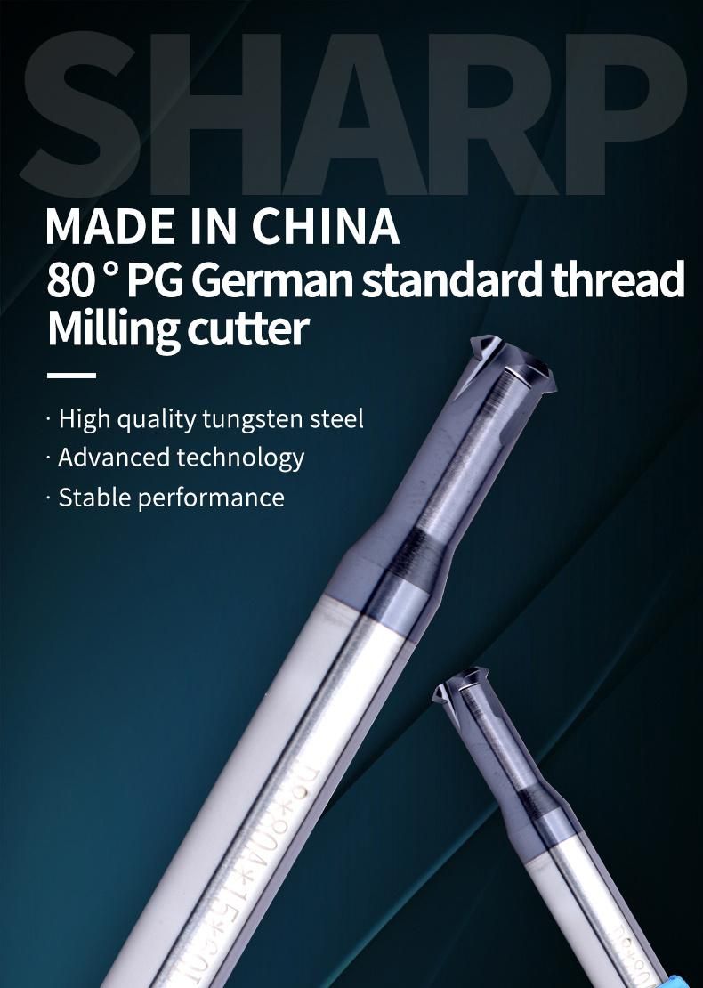 Pg9 CNC 80° Tungsten Steel Single Tooth Pg German Standard Thread Milling Cutter P G 7 9 11 13.5 16 21 29 36 42 48 Mill Mills Cutters